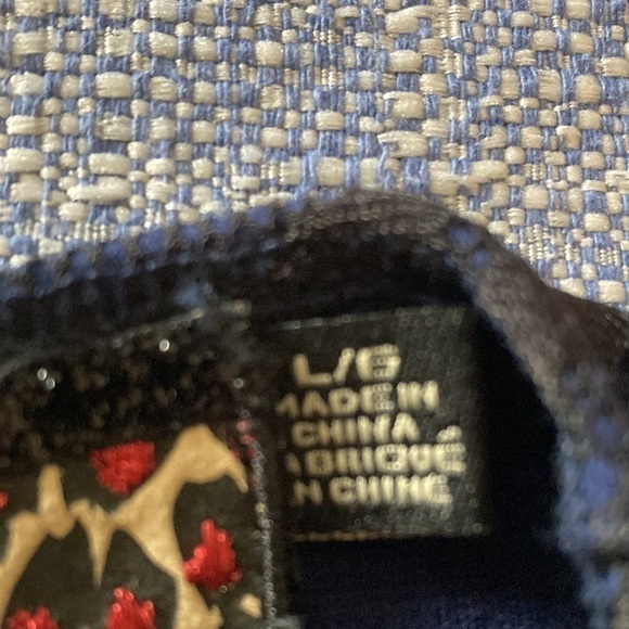 Twelve by Twelve Black on Blue Stretch Knit Mini Dress Size Large. - Picture 8 of 14